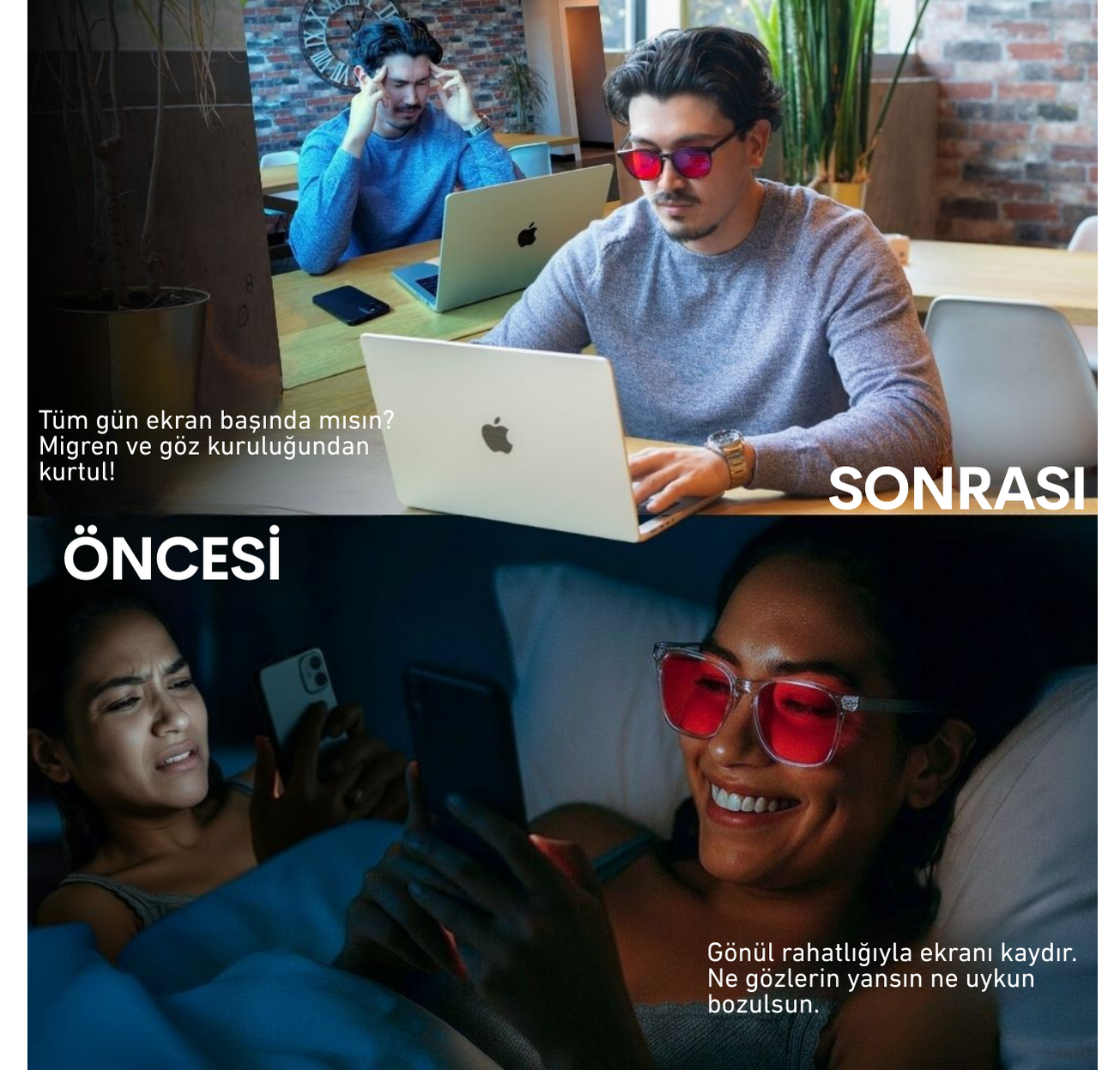 Gece Modu™ Unisex Kırmızı Lens Mavi Işık Koruyucu Gözlük